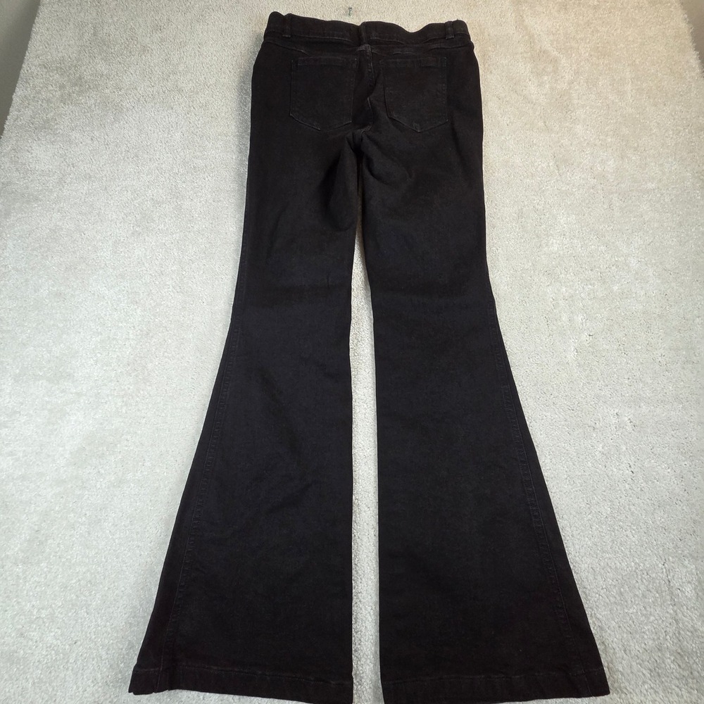 Spanx Black Flare Leg Pull On Jeans High Rise Shaping Denim Large